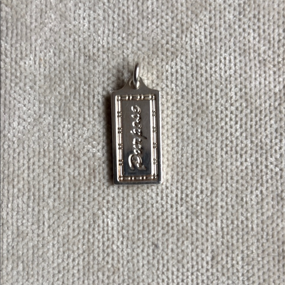 Engraved Silver Pendant Charm